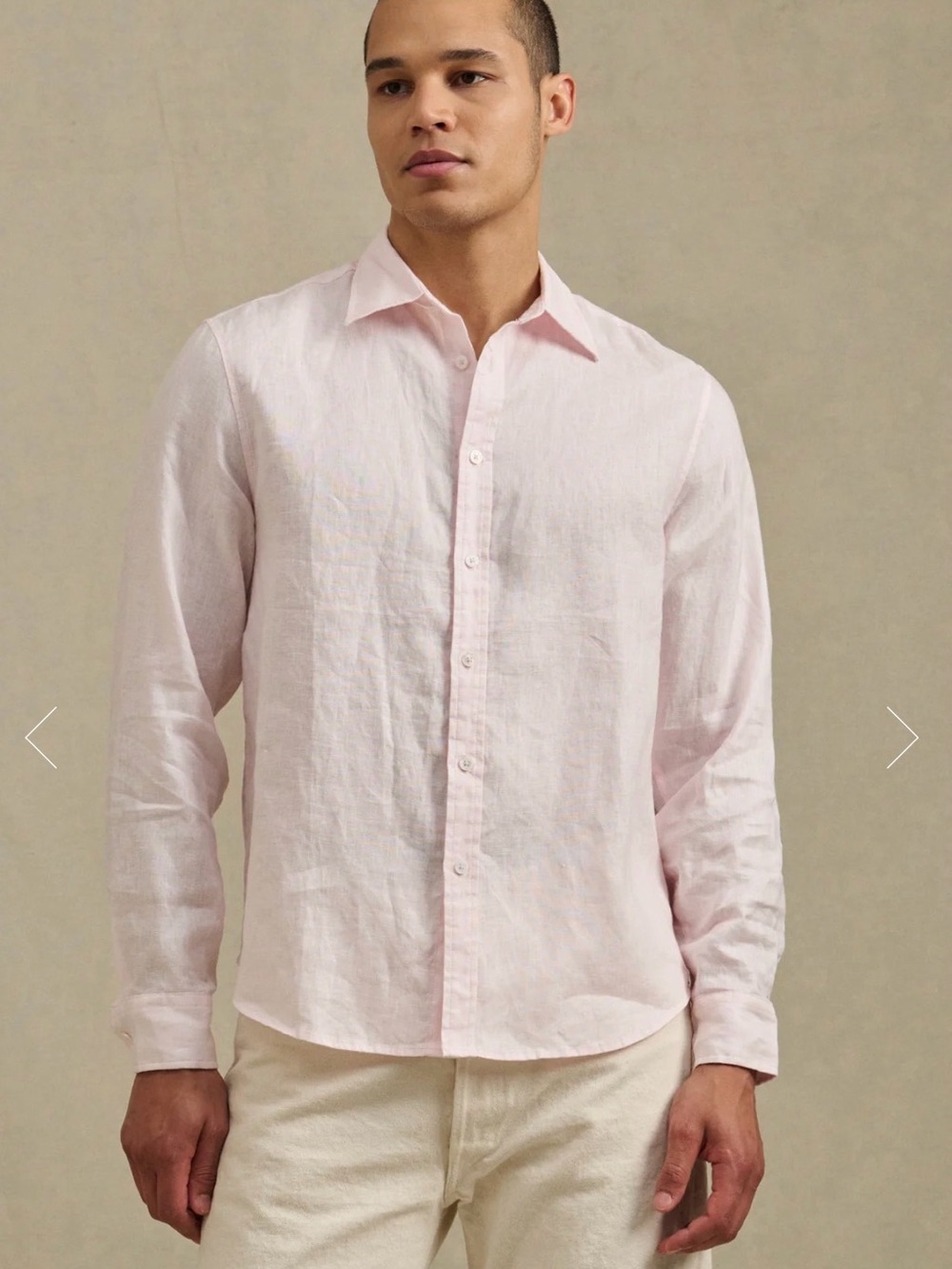 Brand new Velvet by Graham & Spencer Pale Pink Linen Button-Down Shirt